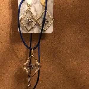 Earrings and necklace set.